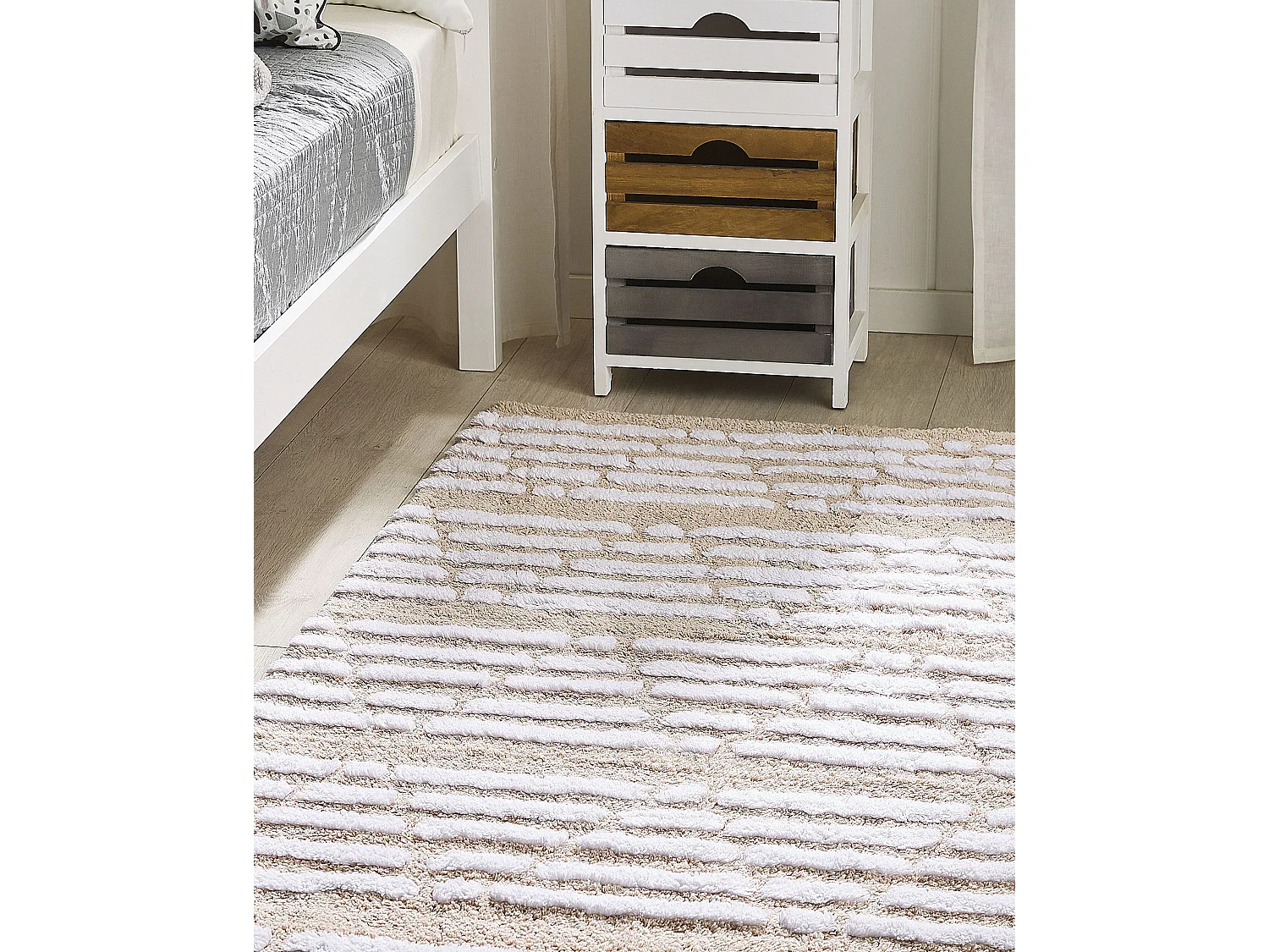 Tapis AHIRLI Beige 120 x 180 cm Coton