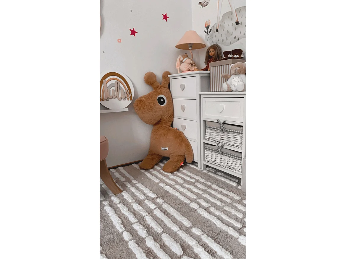 Teppich Baumwolle beige 120 x 180 cm Kurzflor AHIRLI