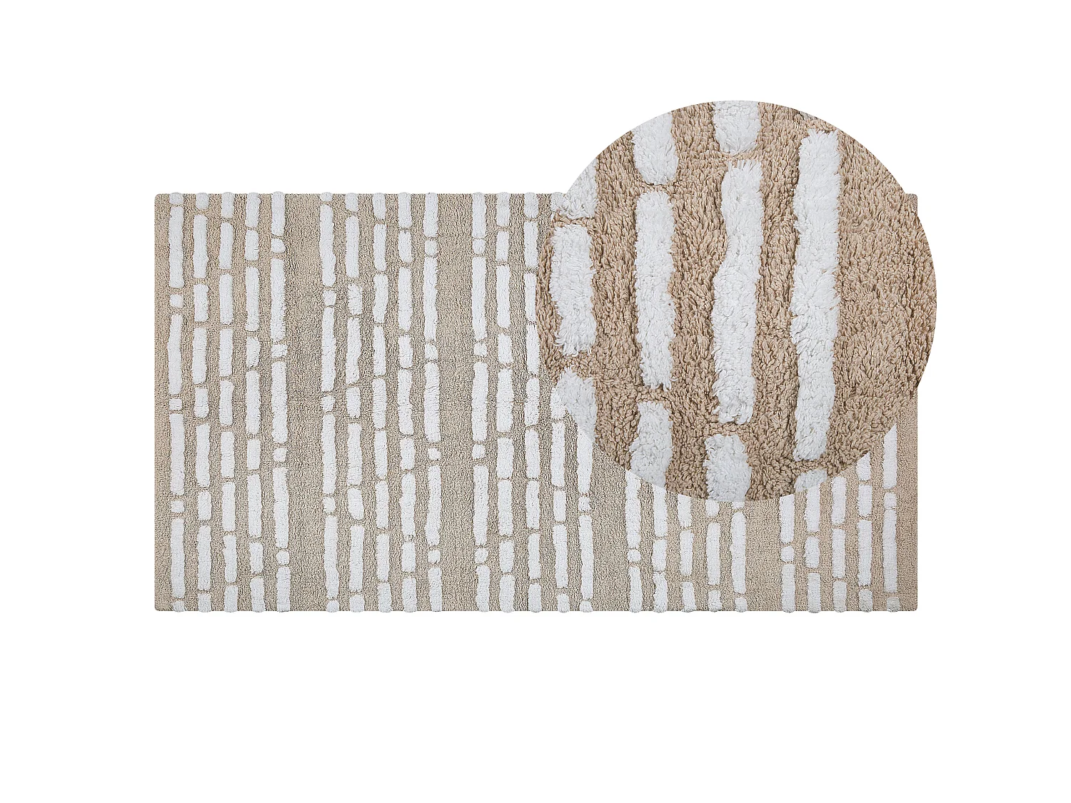 Vloerkleed katoen beige 120 x 180 cm AHIRLI