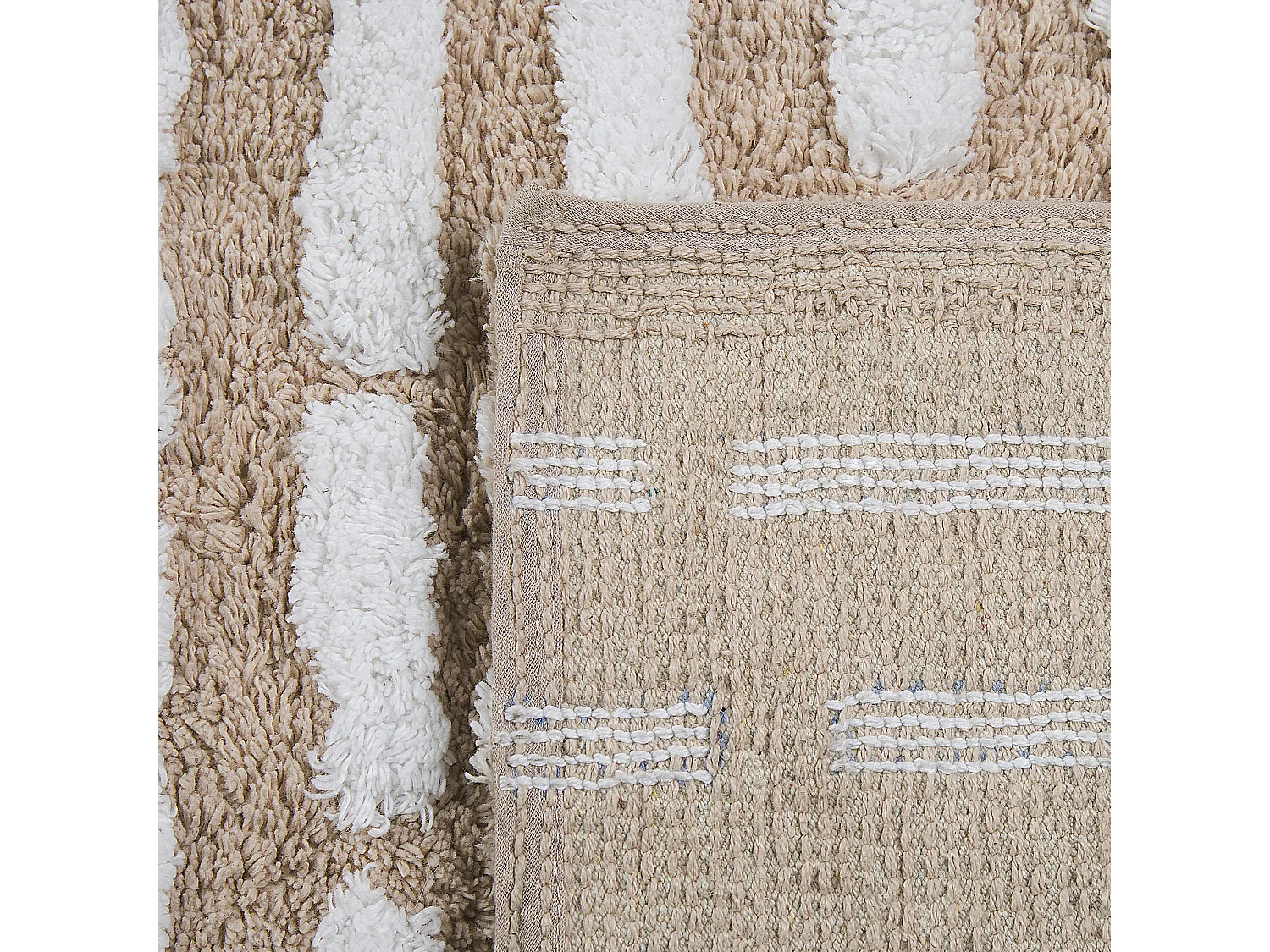 Vloerkleed katoen beige 120 x 180 cm AHIRLI