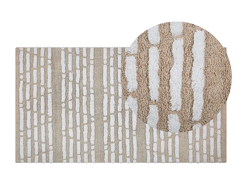 Tappeto in cotone 120 x 180 cm beige AHIRLI