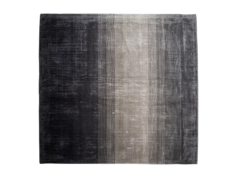 Teppich Viskose Gradient grau-schwarz 200x200 cm Modernes Design Ercis