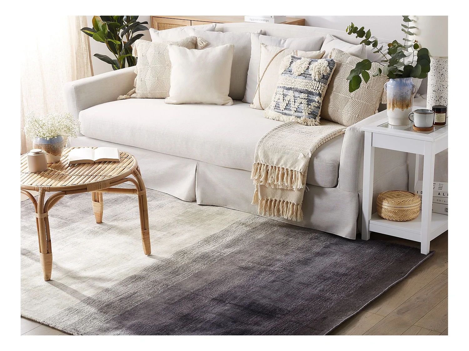 Tapis ERCIS Noir 200 x 200 cm Soie artificielle