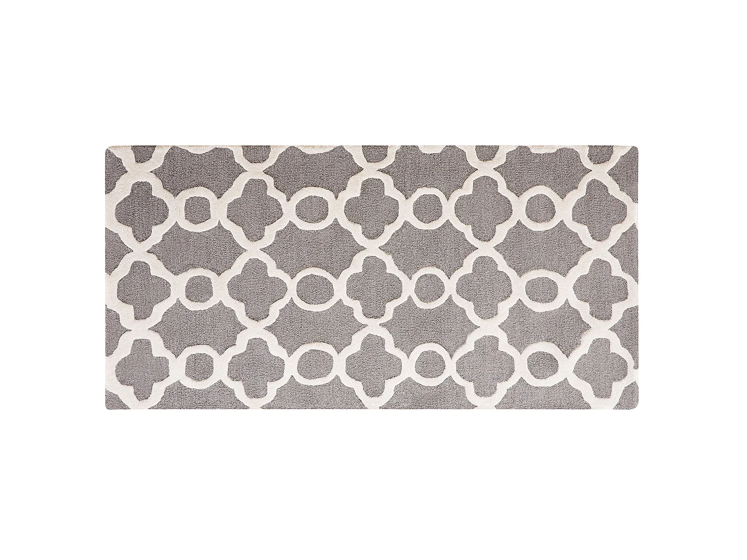 Teppich Wolle grau 80 x 150 cm marokkanisches Muster Kurzflor ZILE