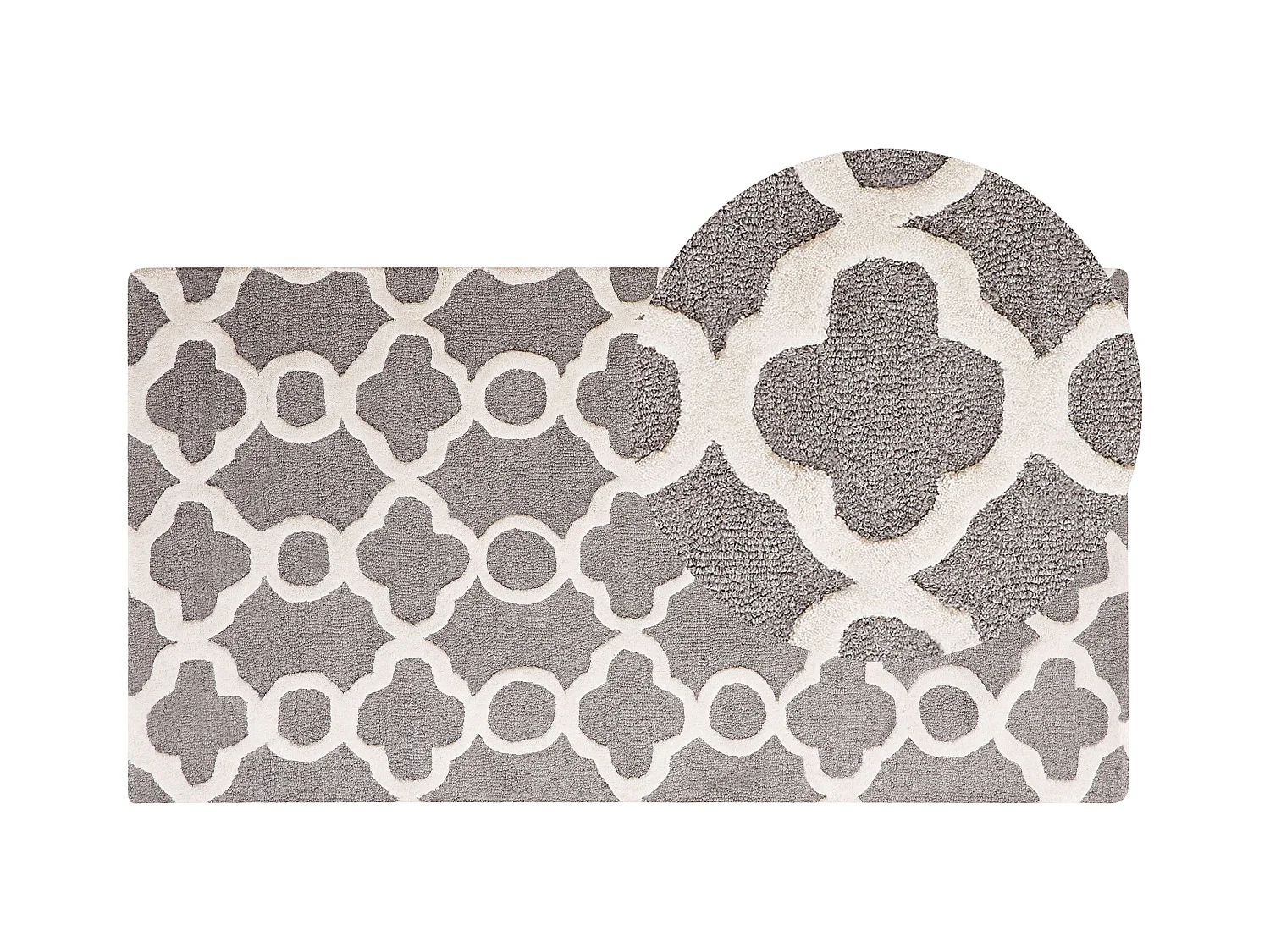 Tapis ZILE Gris 80 x 150 cm Laine