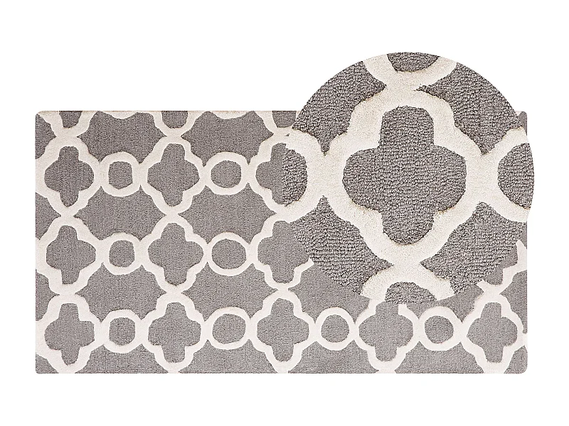 Tapis ZILE Gris 80 x 150 cm Laine