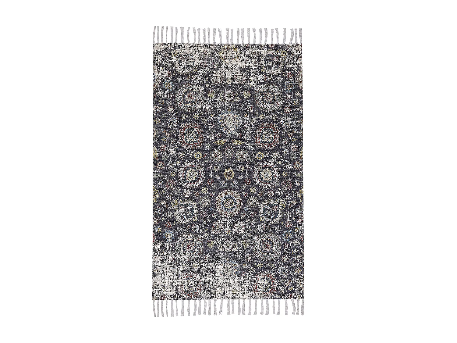 Orientalischer Teppich mehrfarbig Kurzflor Fransen rechteckig 80 x 150 cm Armutalan