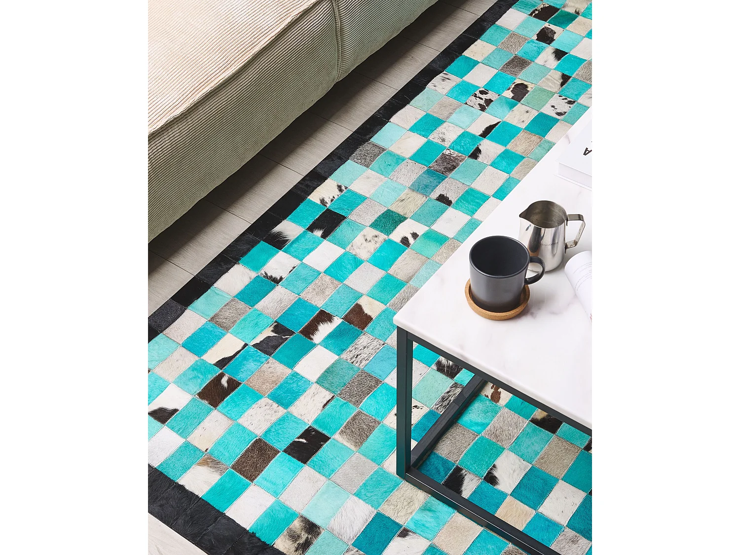 Tapis NIKFER Turquoise 160 x 230 cm Cuir