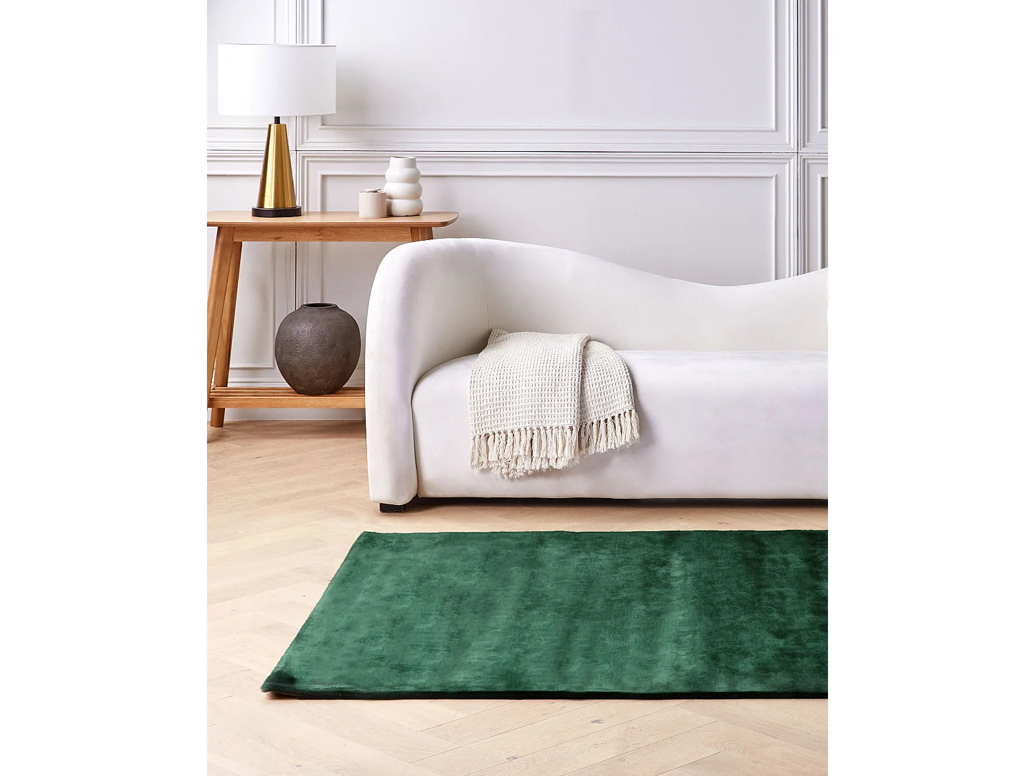 Tapis GESI II Vert foncé 140 x 200 cm Soie artificielle