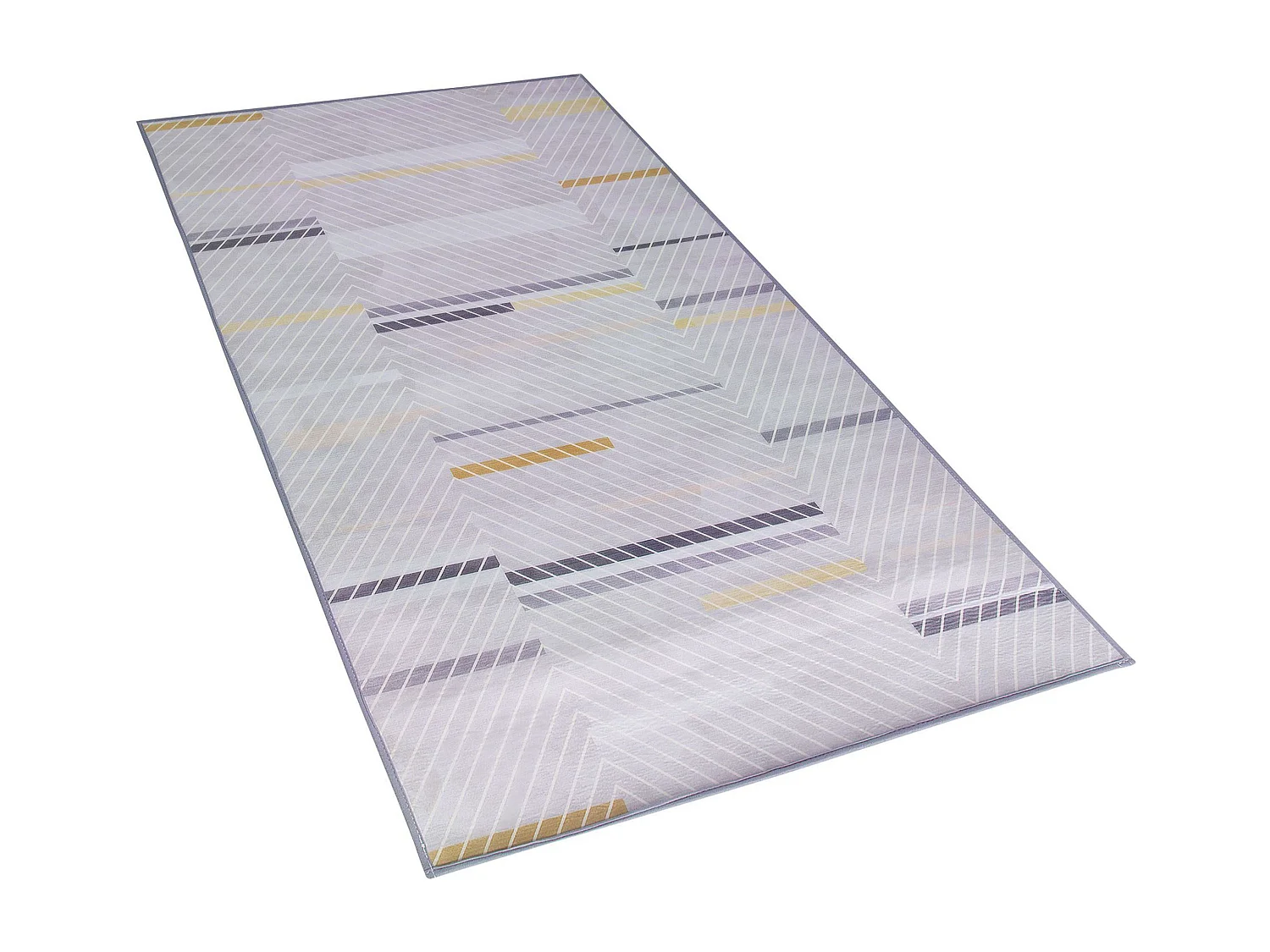 Moderner Teppich mit interessantem Streifenmuster grau gelb 80 x 150 cm Ergenli