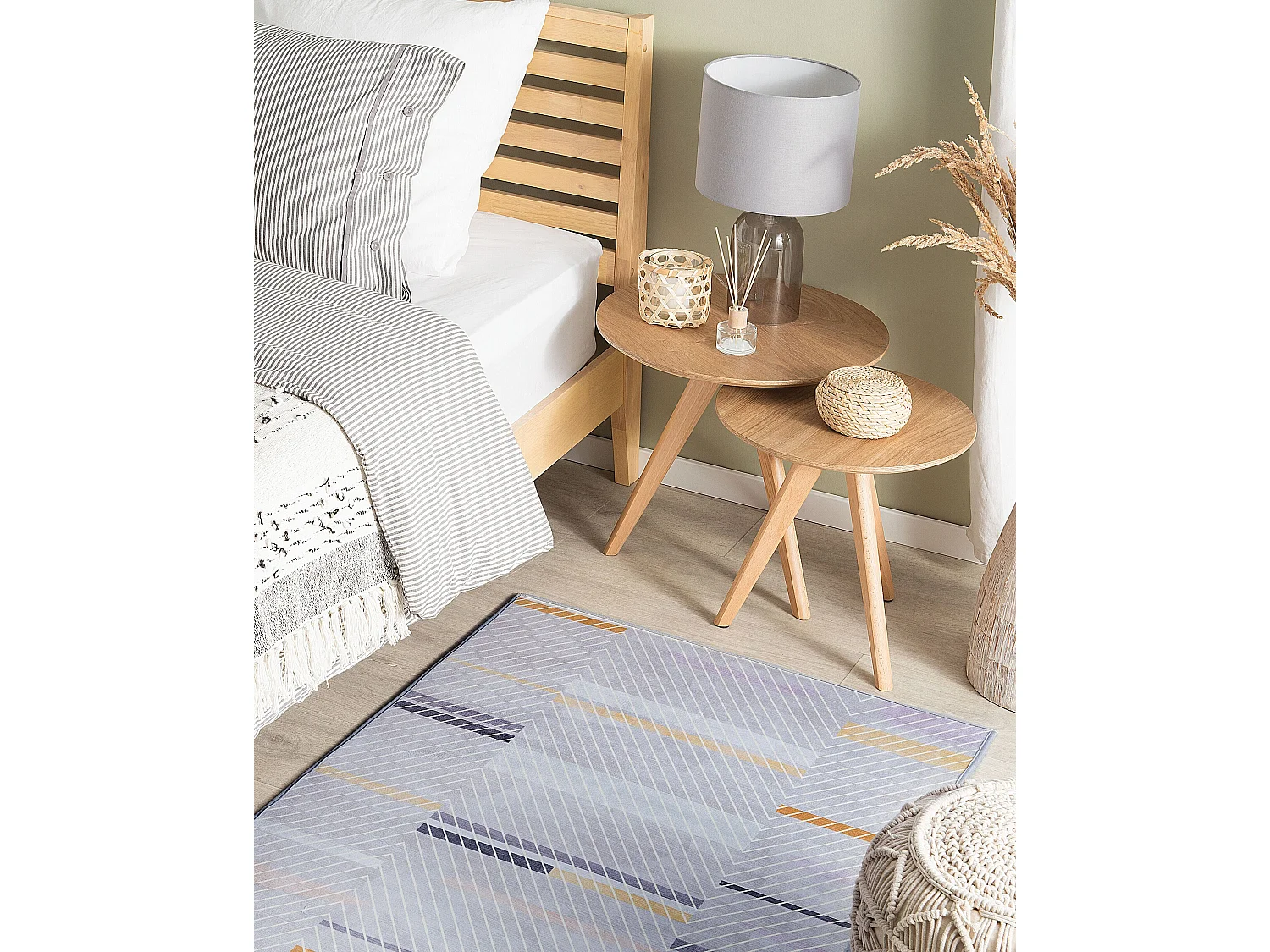 Vloerkleed polyester grijs/geel 80 x 150 cm ERGENLI