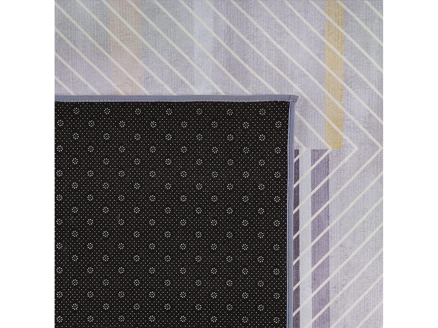 Tappeto motivo a strisce grigio-giallo 80 x 150 cm ERGENLI