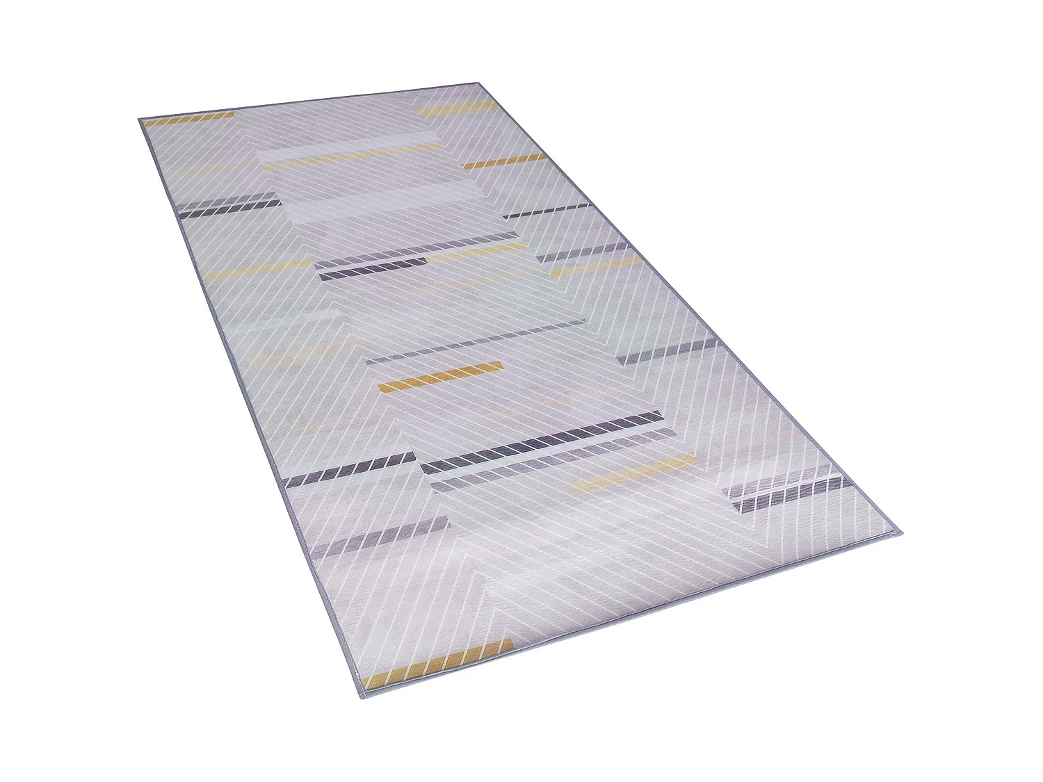 Tapis 150 x 80 cm gris et jaune ERGENLI