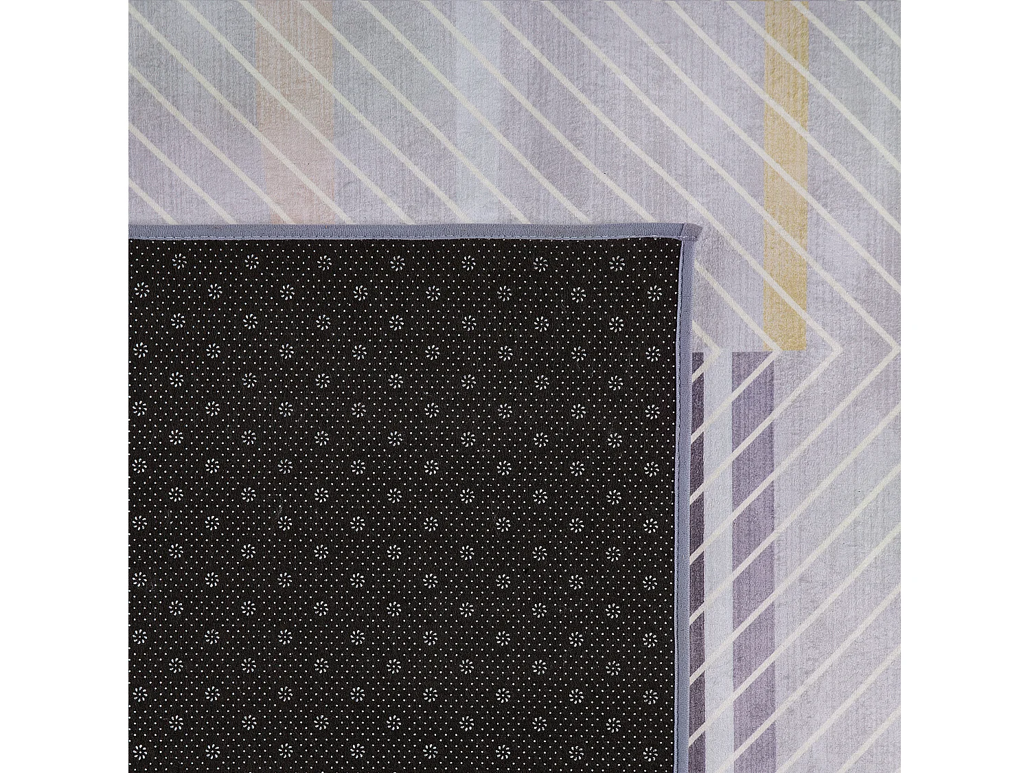 Tapis 150 x 80 cm gris et jaune ERGENLI