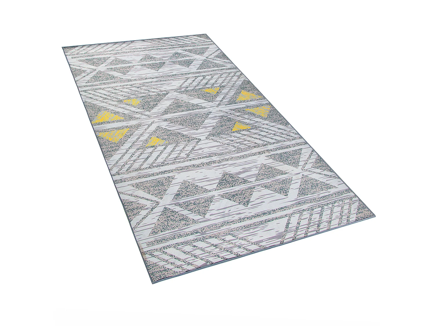 Eleganter Teppich mit geometrischem Muster grau gelb 80 x 150 cm Kargi