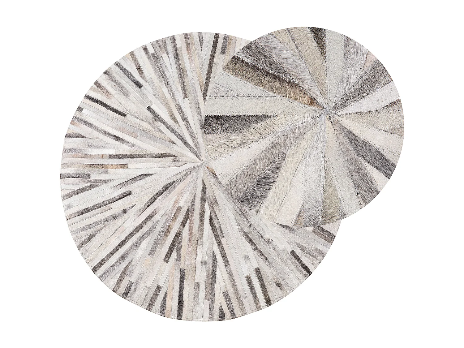 Teppich Kuhfell grau ⌀ 140 cm Patchwork SIMAV