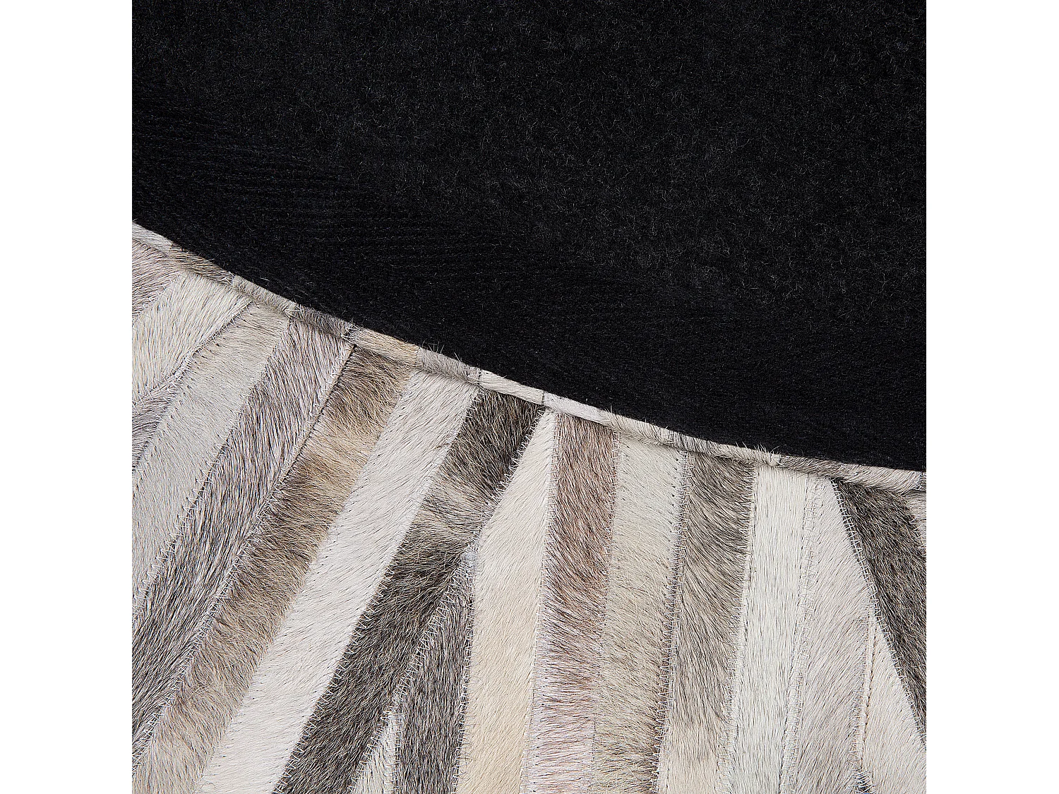 Teppich Kuhfell grau ⌀ 140 cm Patchwork SIMAV