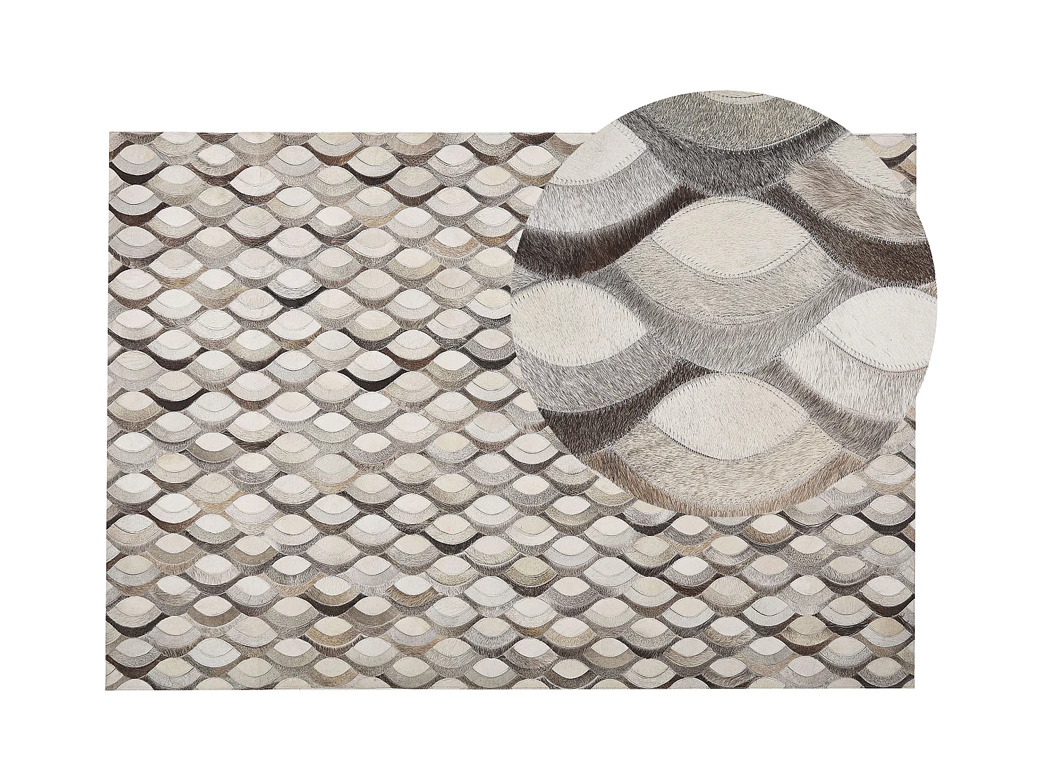 Tapis KIRCA Beige 140 x 200 cm Cuir