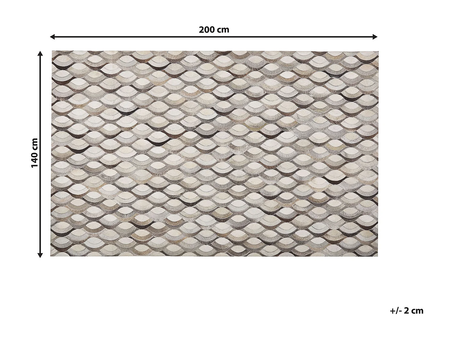 Tapis KIRCA Beige 140 x 200 cm Cuir