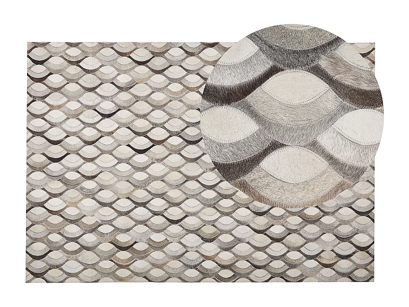 Tapis KIRCA Beige 140 x 200 cm Cuir