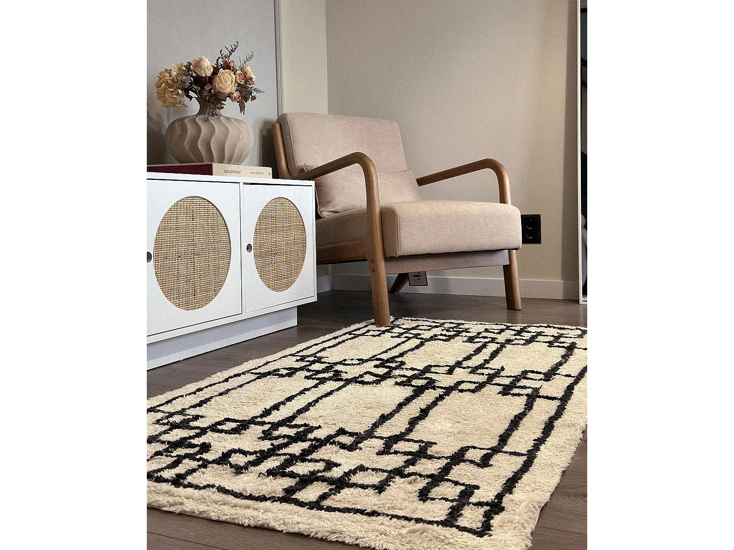 Tapis en coton beige 80 x 150 cm TURHAL