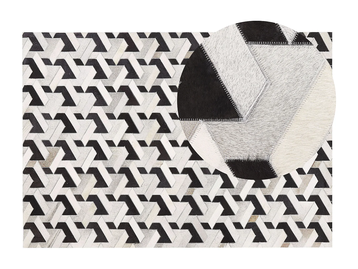 Vloerkleed NARMAN 160 x 230 cm Leer Grijs