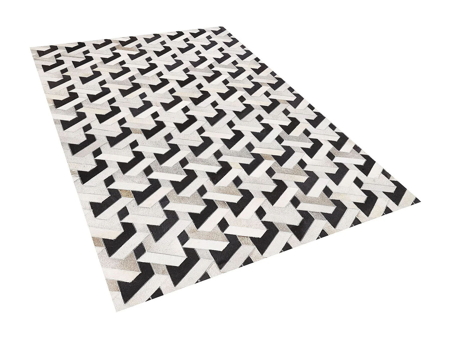 Vloerkleed NARMAN 160 x 230 cm Leer Grijs