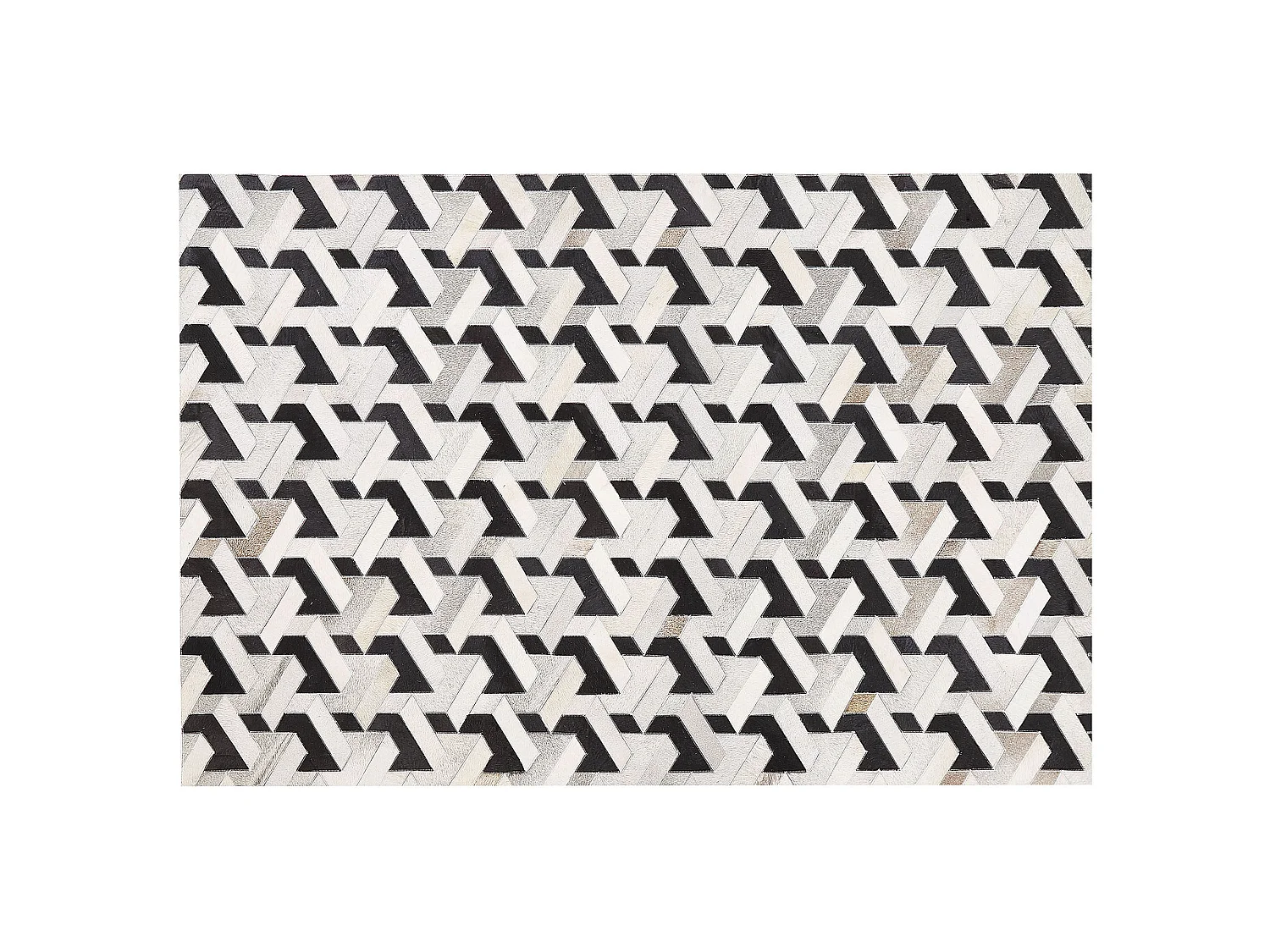 Vloerkleed NARMAN 160 x 230 cm Leer Grijs