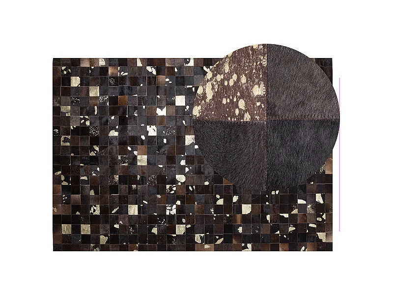 Teppich BANDIRMA 140 x 200 cm Echtleder Braun