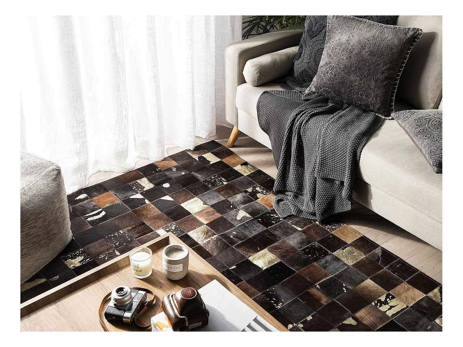 Tapis BANDIRMA Marron 140 x 200 cm Cuir