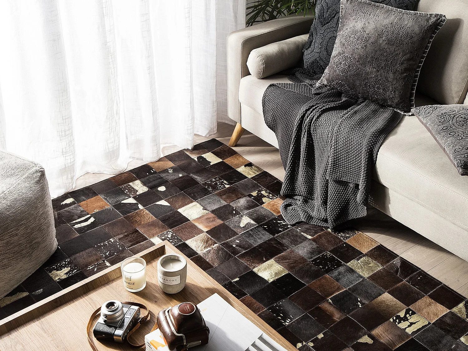 Tapis BANDIRMA 140 x 200 cm Cuir Marron