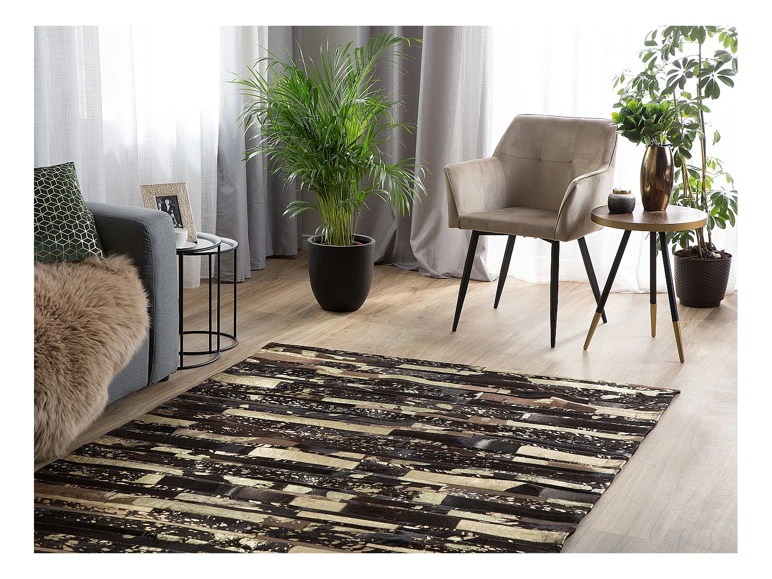 Tapis ARTVIN Marron 160 x 230 cm Cuir
