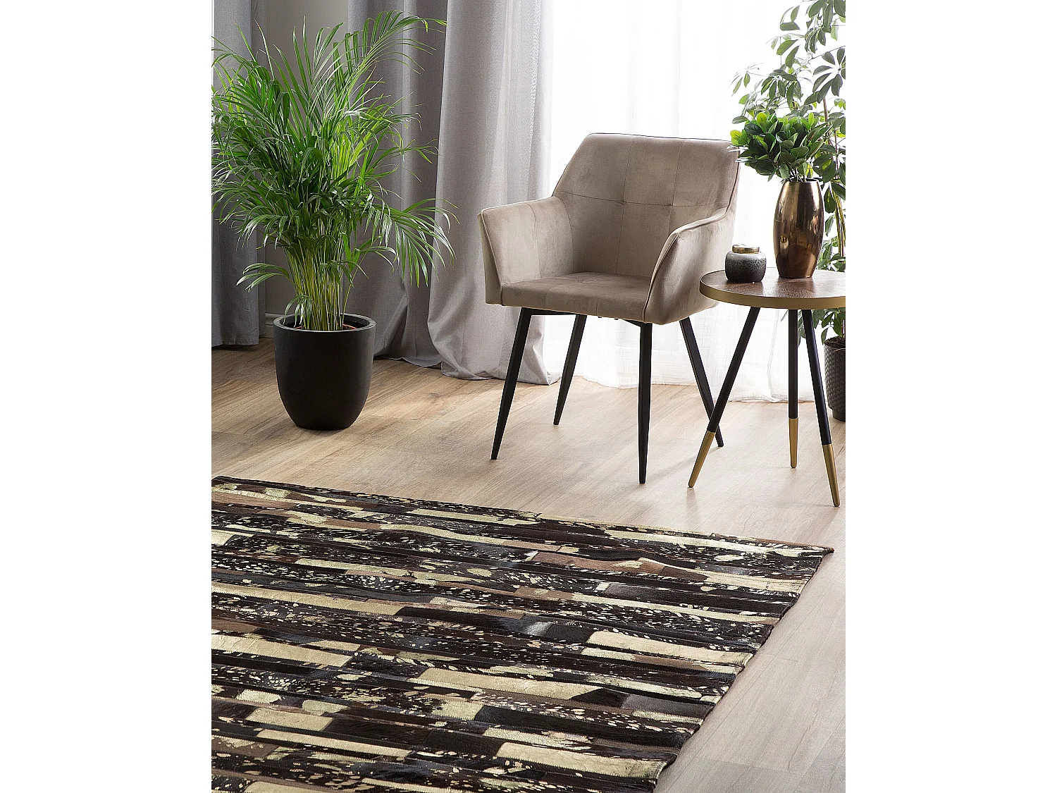 Tapis ARTVIN Marron 160 x 230 cm Cuir