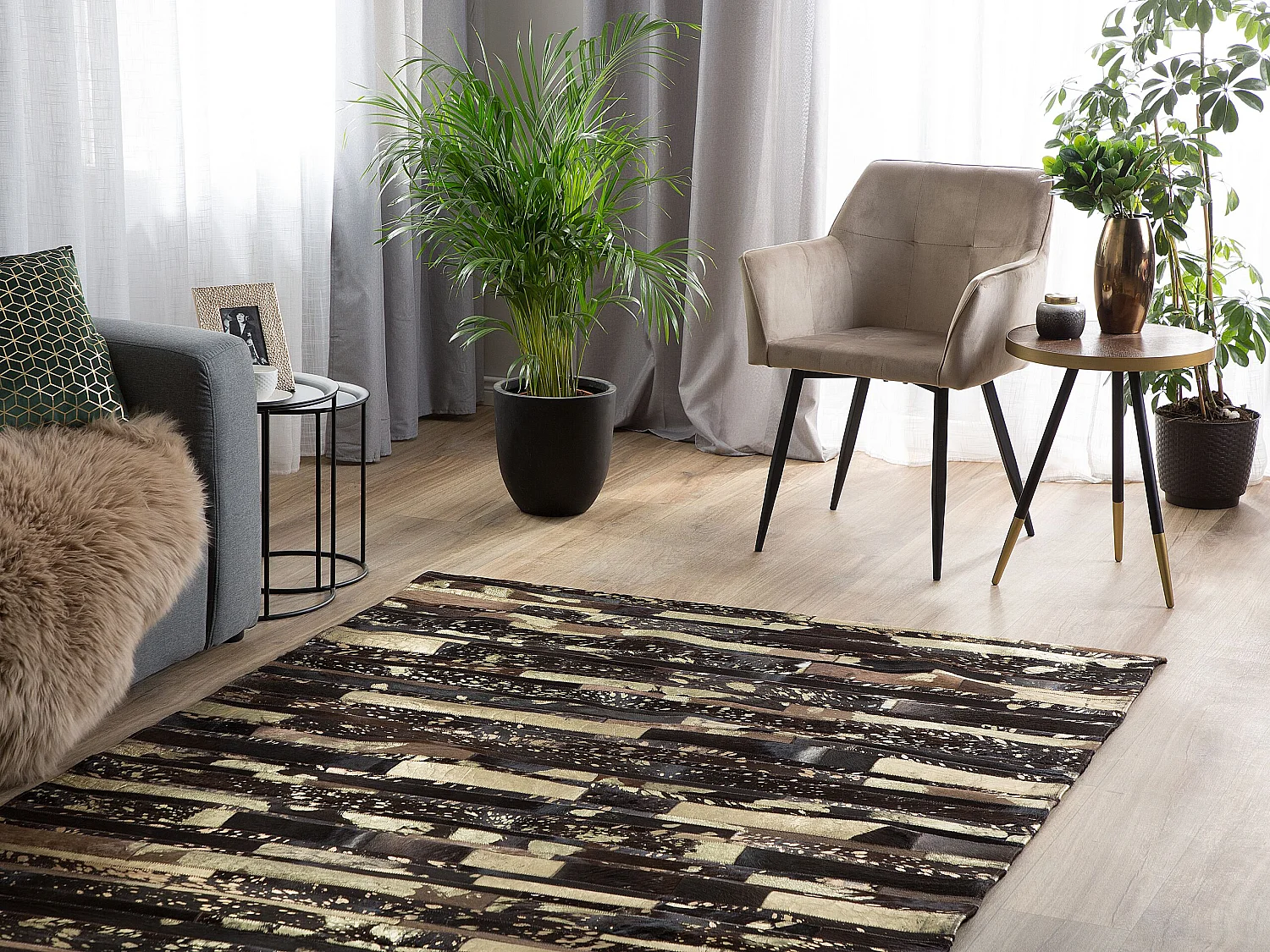 Tapis ARTVIN 160 x 230 cm Cuir Marron