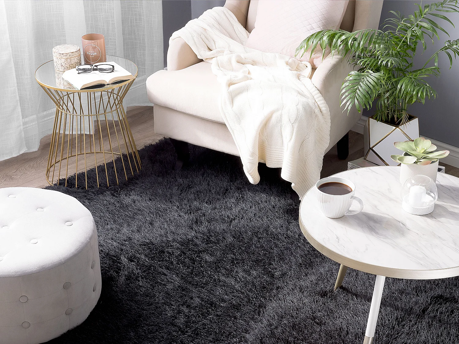 Shaggy Rug CIDE Black 200 x 300 cm