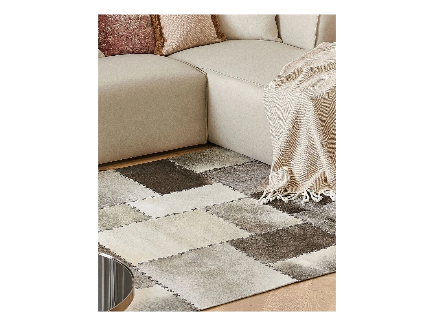 Tapis PERVARI Taupe 160 x 230 cm Cuir