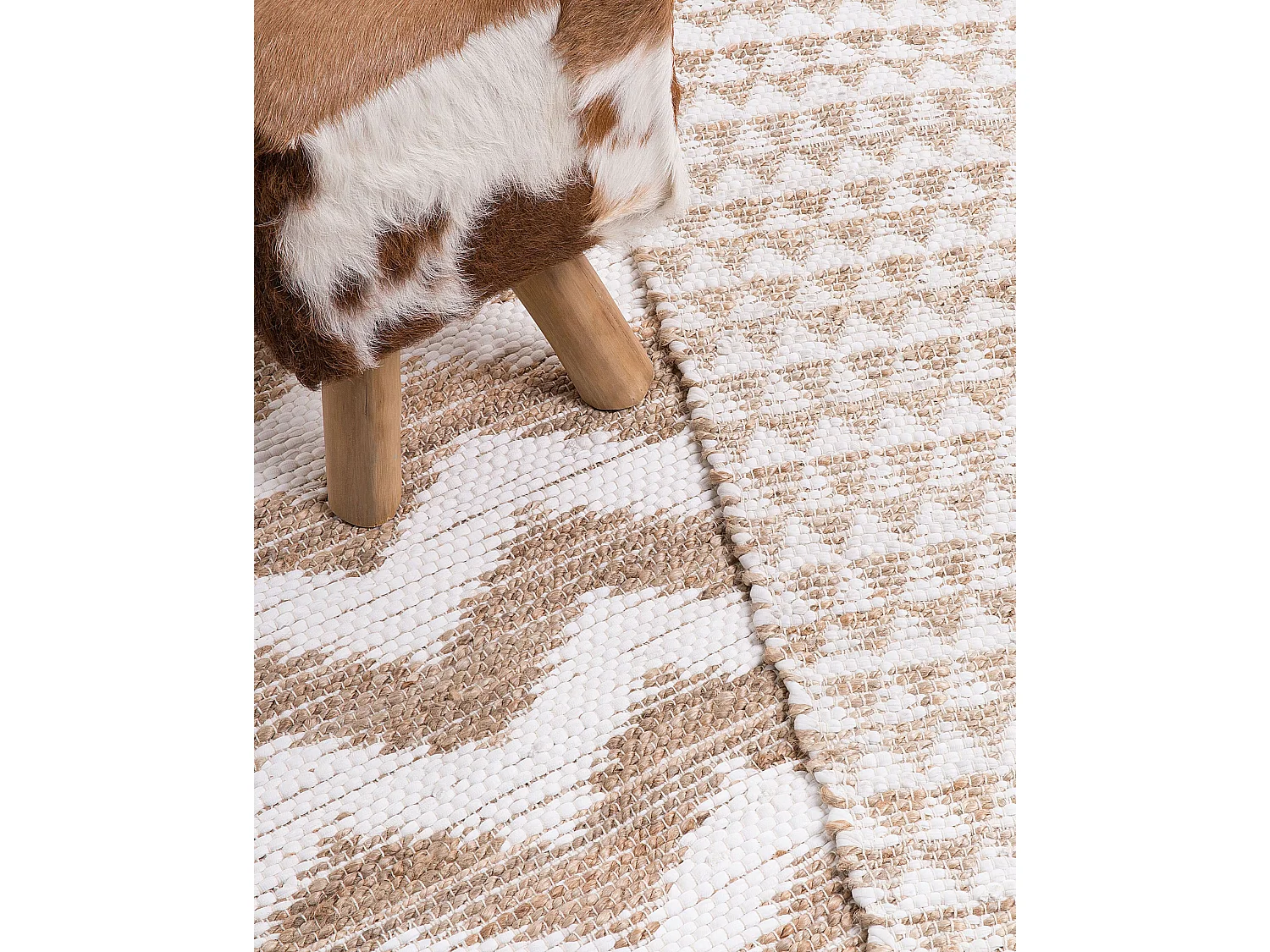 Vloerkleed katoen beige 80 x 150 cm TUNCELI