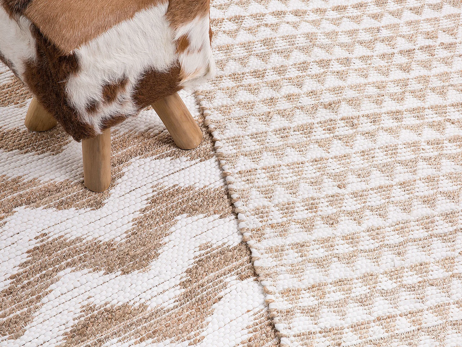 Vloerkleed katoen beige 80 x 150 cm TUNCELI