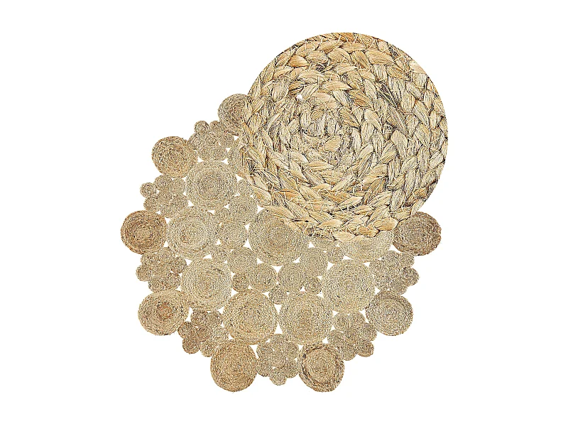 Tapete redondo em juta creme ⌀ 135 cm GERDEK