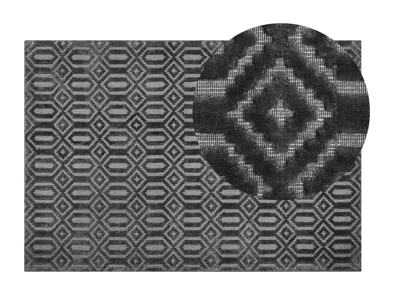 Tappeto grigio scuro 140 x 200 cm a pelo corto ADATEPE