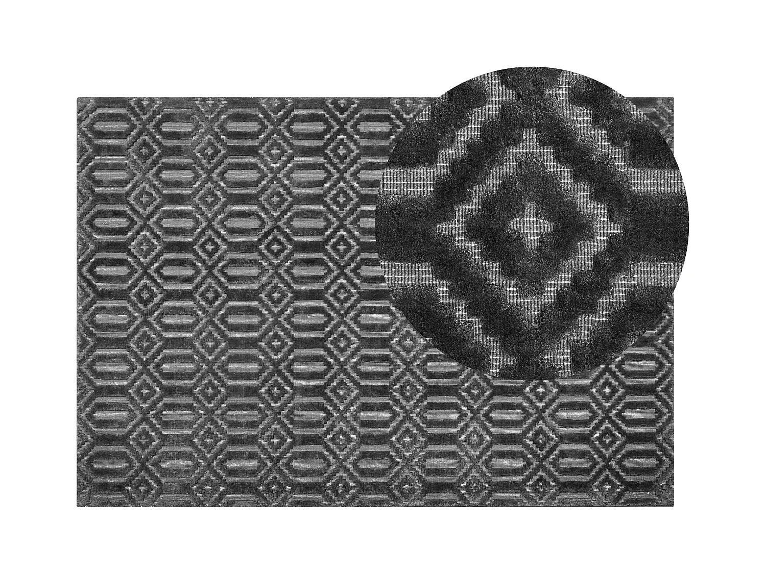 Tapis ADATEPE Gris foncé 140 x 200 cm Soie artificielle