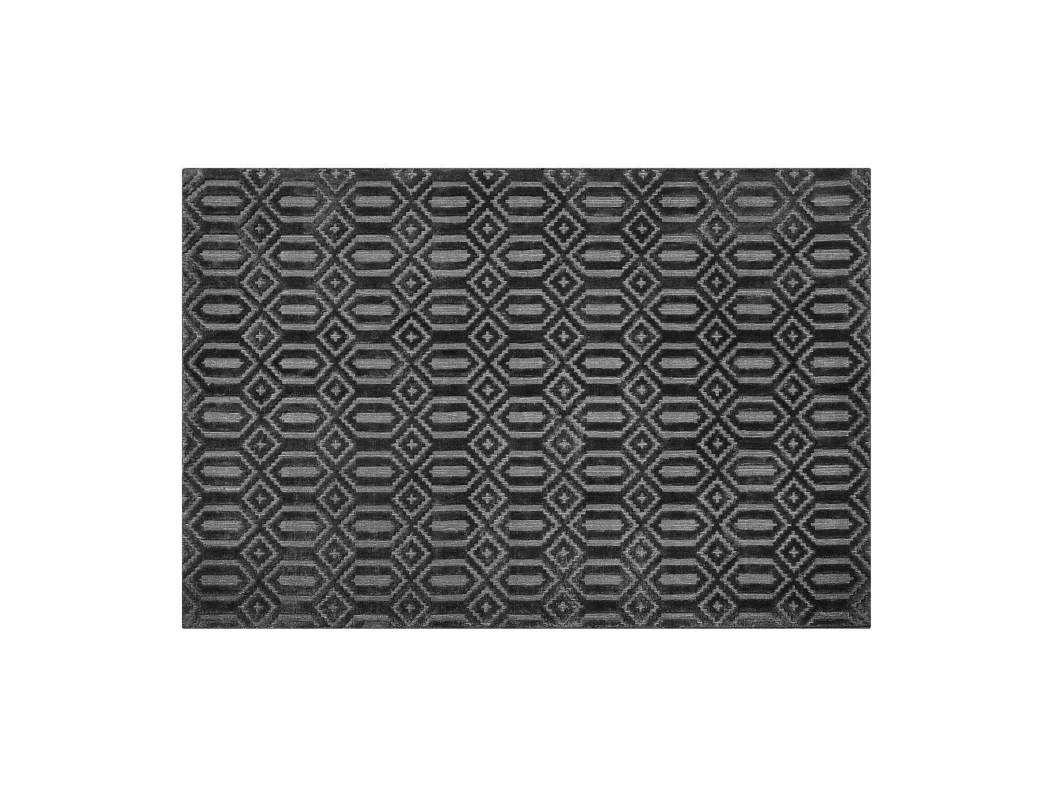 Moderner Teppich in Dunkelgrau aus Viskose Rechteckig 140x200cm zeitloses Muster