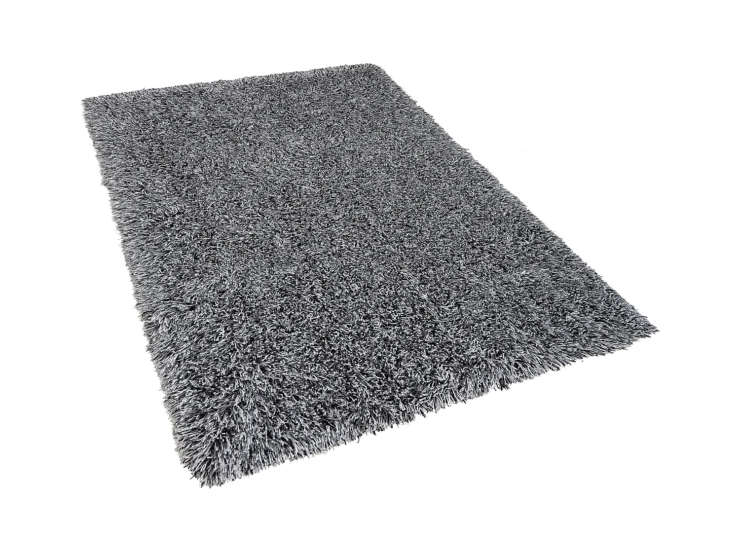 Eleganter schwarz-weißer Teppich aus Polyester Hochflor 140 x 200 cm Cide