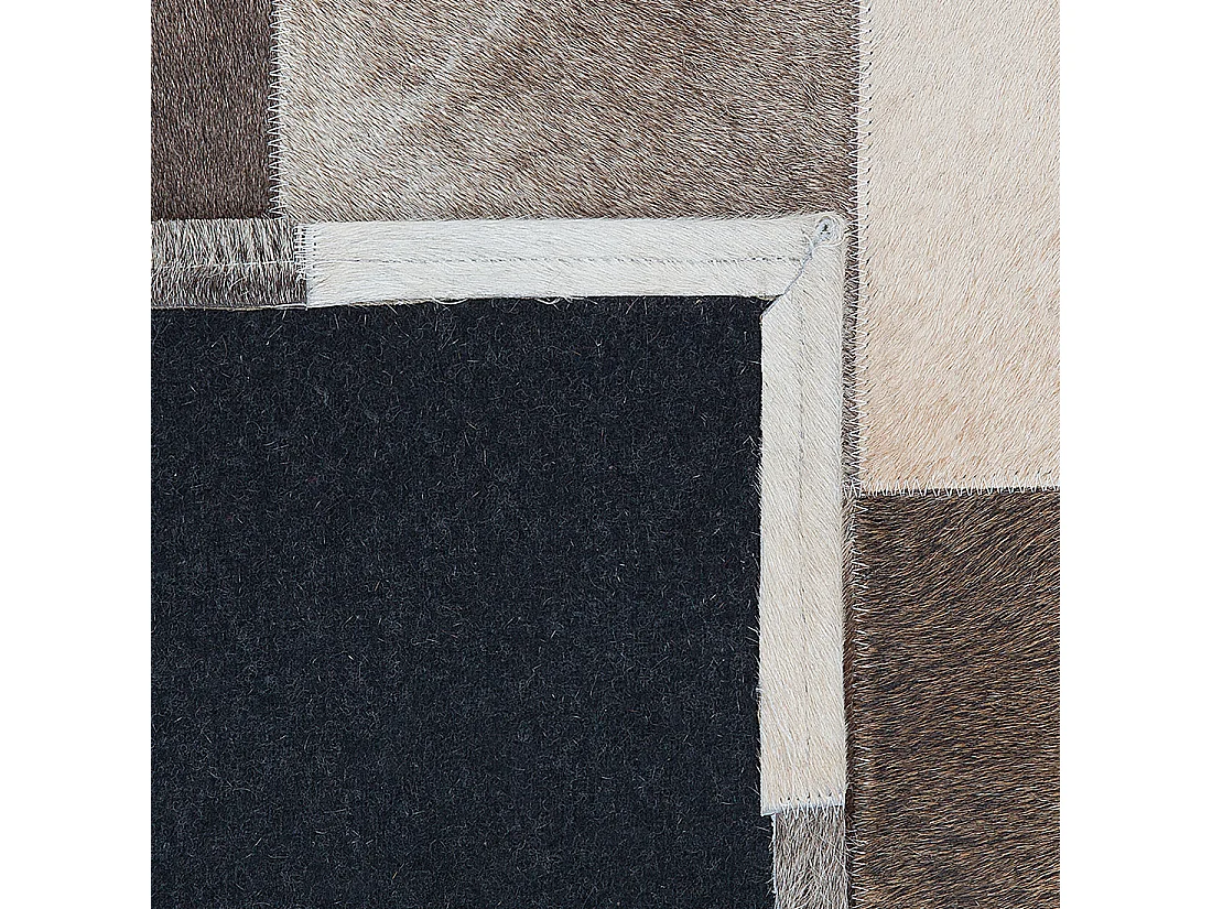 Vloerkleed SOKE 160 x 230 cm Leer Multicolor