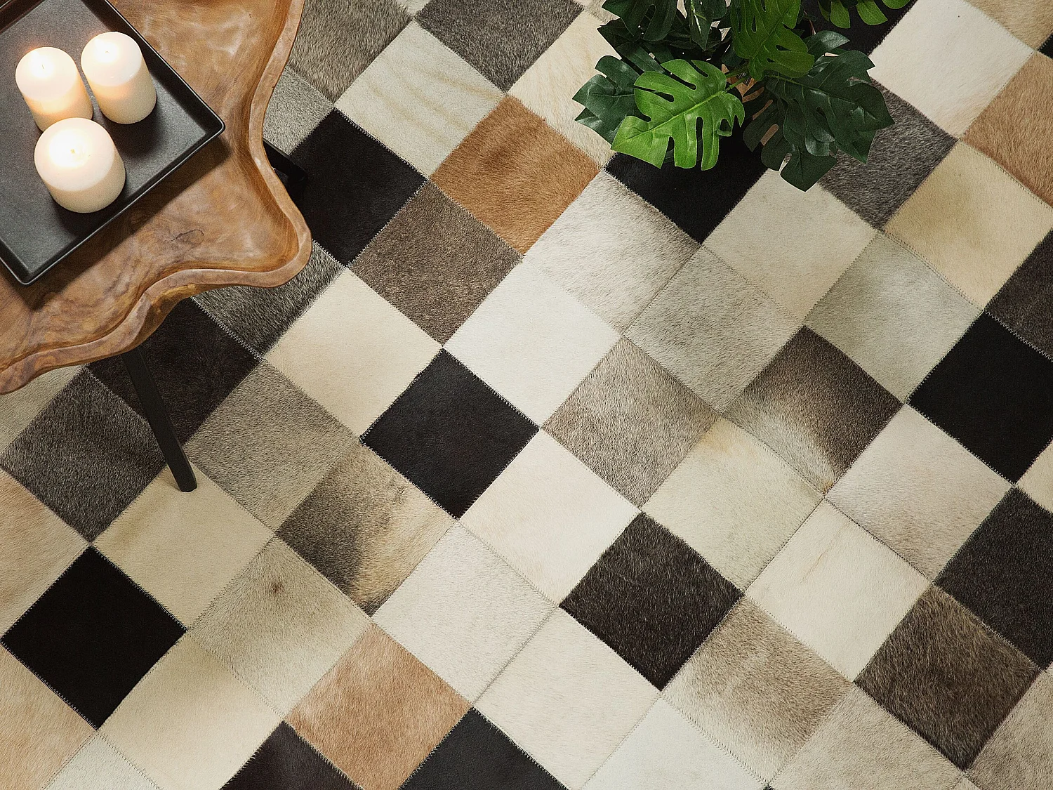 Tapis SOKE 160 x 230 cm Cuir Multicolore