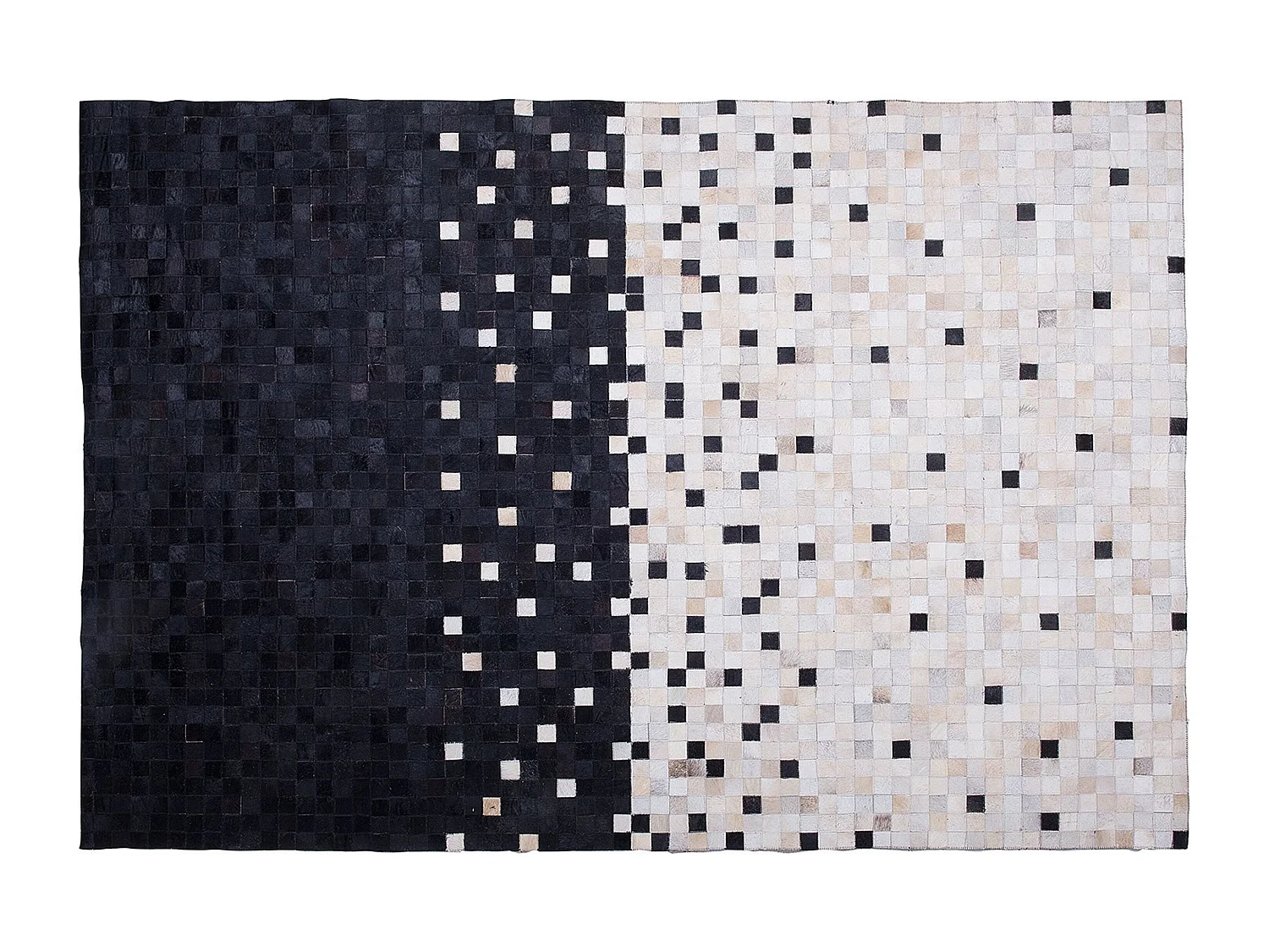 Teppich Leder beige schwarz modern 160 x 230 cm Erfelek