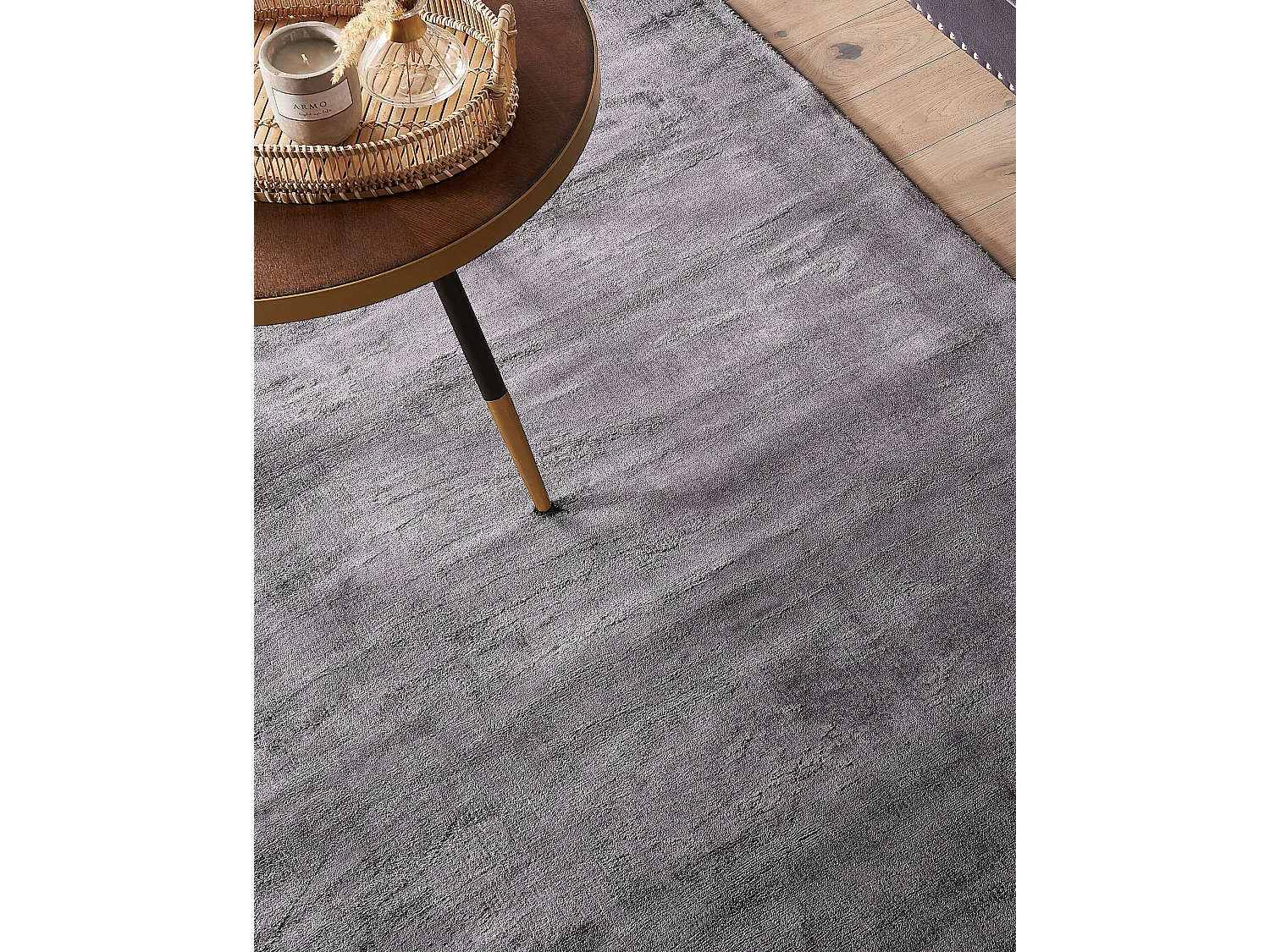 Teppich Viskose dunkelgrau 160 x 230 cm Kurzflor GESI II