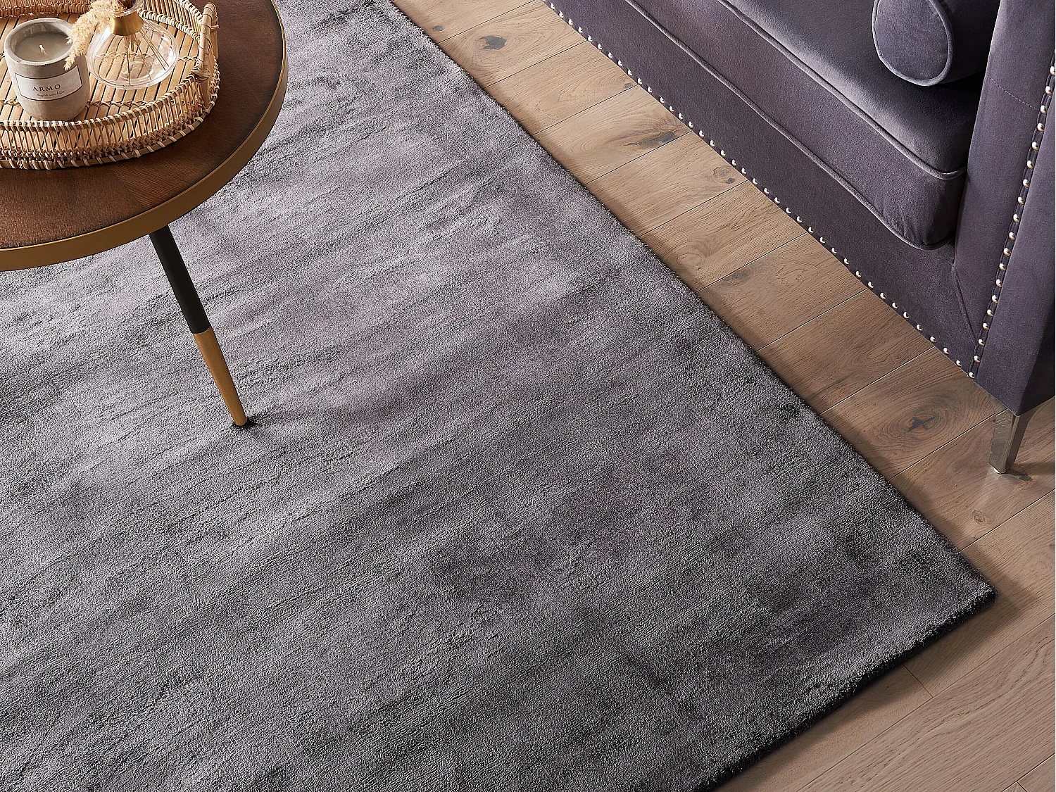 Tapis en viscose gris foncé 160 x 230 cm GESI II