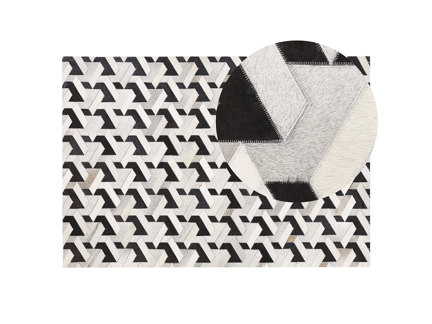 Vloerkleed NARMAN 140 x 200 cm Leer Grijs