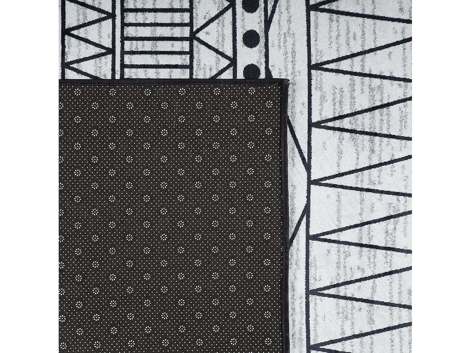 Vloerkleed polyester zwart/grijs 140 x 200 cm KEBAN